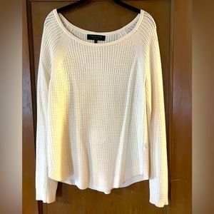 Rag & Bone cream perforated wool blend sweater